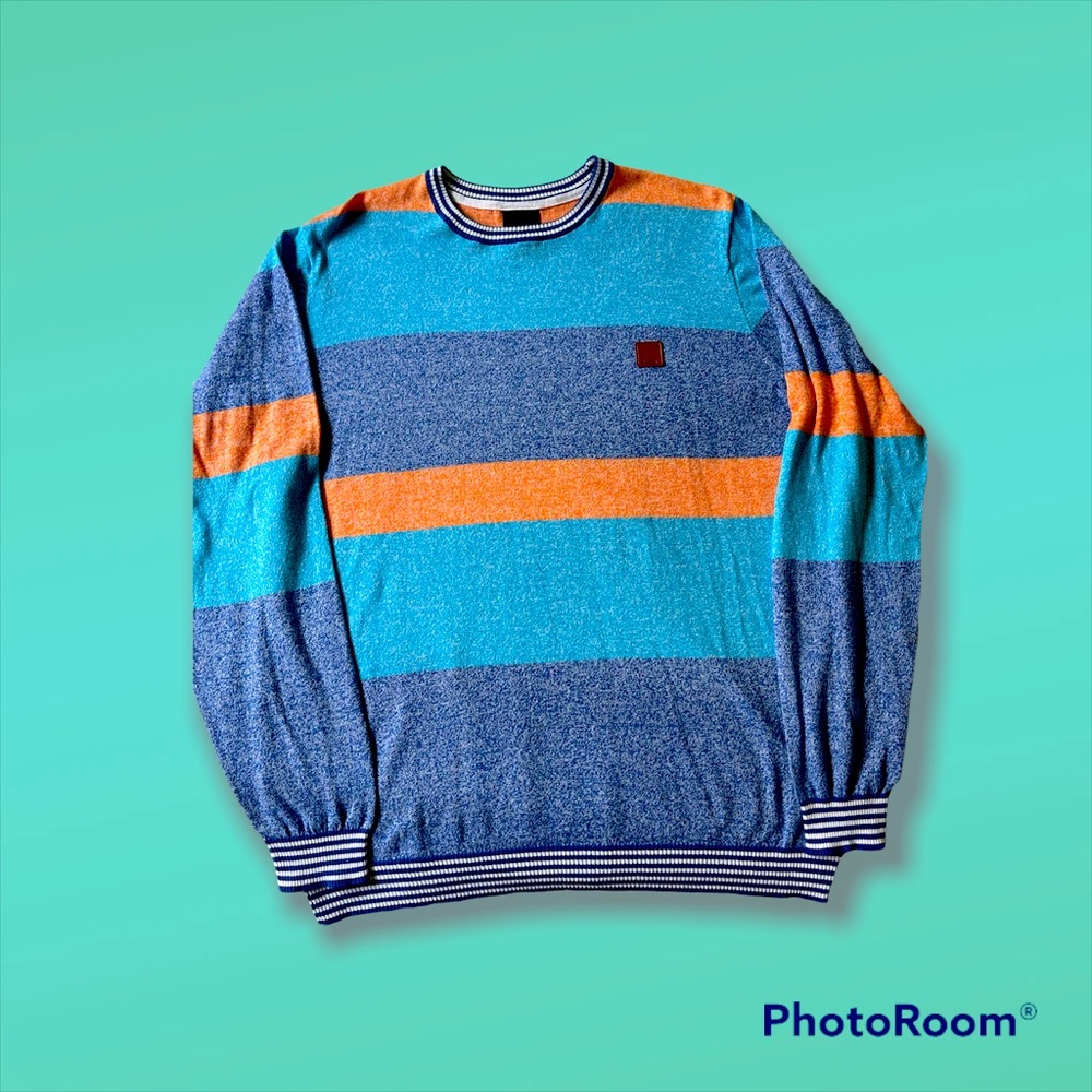 Blue and Orange Bench Crewneck Sweater